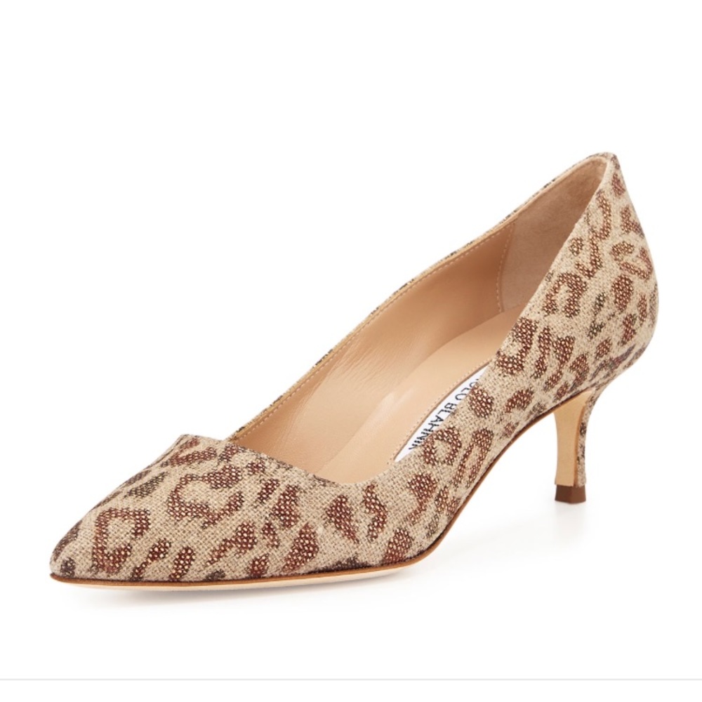 Manolo Blahnik BB Fabric 50mm Pump- Leopard